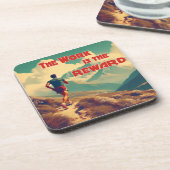 Het werk is de Reward Runner Mountains Bier Onderzetter (Linkerzijde)