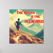 Het werk is de Reward Runner Mountains Canvas Afdruk (Voorkant)