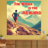 Het werk is de Reward Runner Mountains Canvas Afdruk (Insitu (Woonkamer))