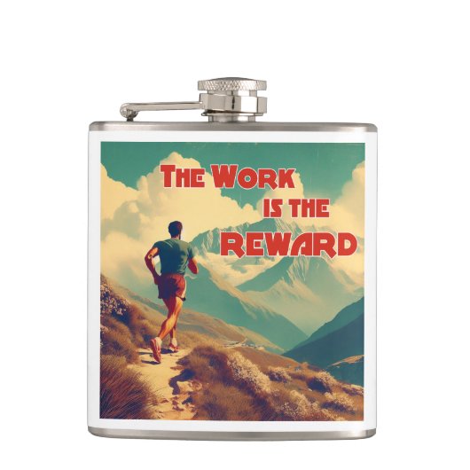 Het werk is de Reward Runner Mountains Heupfles (Voorkant)