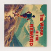 Het werk is de Reward Runner Mountains Legpuzzel (Horizontaal)