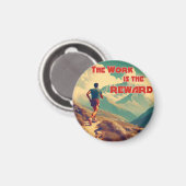 Het werk is de Reward Runner Mountains Magneet (Voorkant / Achterkant)