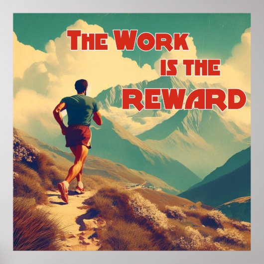 Het werk is de Reward Runner Mountains Poster (Voorkant)