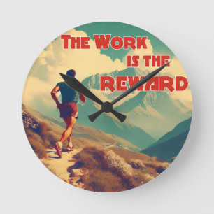 Het werk is de Reward Runner Mountains Ronde Klok