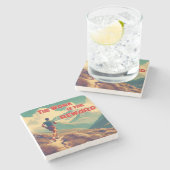 Het werk is de Reward Runner Mountains Stenen Onderzetter (Zijkant)
