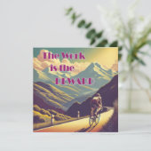 Het werk is de Reward Woman Cyclist Mountains (Staand voorkant)