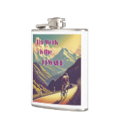 Het werk is de Reward Woman Cyclist Mountains Heupfles (Links)