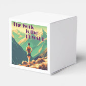 Het werk is de Reward Woman Runner Mountains Bedankdoosjes (Achterkant)