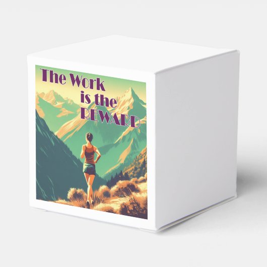 Het werk is de Reward Woman Runner Mountains Bedankdoosjes (Achterkant)