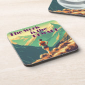 Het werk is de Reward Woman Runner Mountains Bier Onderzetter (Linkerzijde)