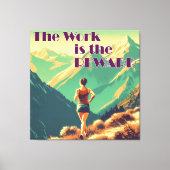 Het werk is de Reward Woman Runner Mountains Canvas Afdruk (Voorkant)