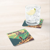 Het werk is de Reward Woman Runner Mountains Kartonnen Onderzetters (Insitu)