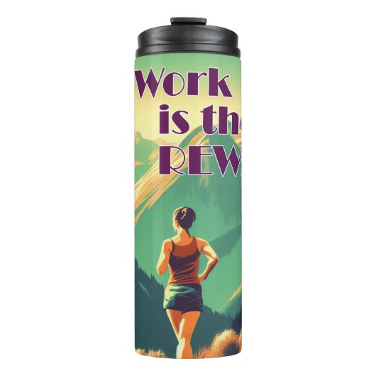Het werk is de Reward Woman Runner Mountains Thermosbeker (Voorkant)