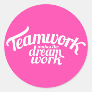Het werk maakt de droom roze en witte sticker