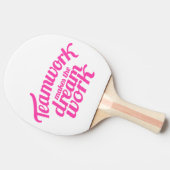 Het werk maakt het droomwerk roze grafisch grafisc tafeltennisbatje (Zijkant)