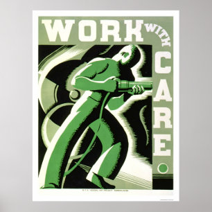 Het werk met Zorg 1937 WPA Poster