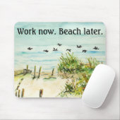 Het werk nu Beach Later Mousepad Muismat (Met muis)