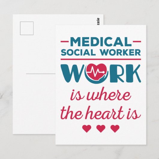 Het werk van de medisch-maatschappelijk werker is  briefkaart (Voorkant / Achterkant)