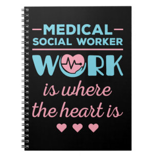 Het werk van de medisch-maatschappelijk werker is notitieboek