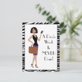 "Het werk van een diva is NOOIT gedaan!" Briefkaart (Staand voorkant)