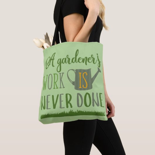Het werk van een Gardener is nooit Gedaane Canvas  Tote Bag (Dichtbij)