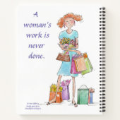 Het werk van een vrouw is nooit gedaan notitieboek (Achterkant)