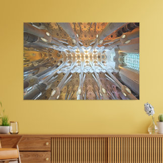 Het werk van Gaudi - Sagrada Familia, Barcelona Canvas Afdruk