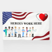 Het werk van helden hier aanpassen Het pictogram v Spandoek (Horizontaal)