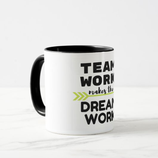 Het werk van het team maakt het werk van de Dream Mok (Voorkant links)