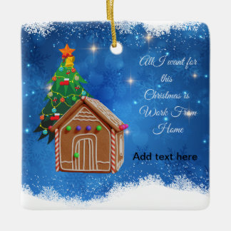 Het werk van huis vraagt Kerstversiering Keramisch Ornament