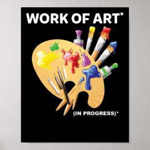 Het werk van kunst in uitvoering perfecte artistie poster