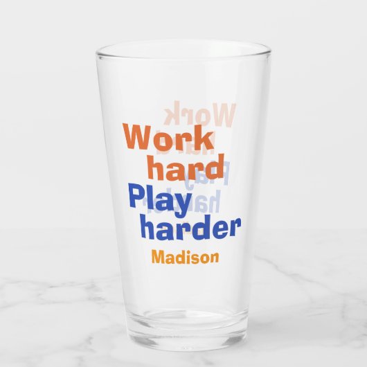 Het werk versus spel douanenaam glas (Achterkant)