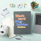 Het werk versus spel douanenaam sticker (iPad Cover)