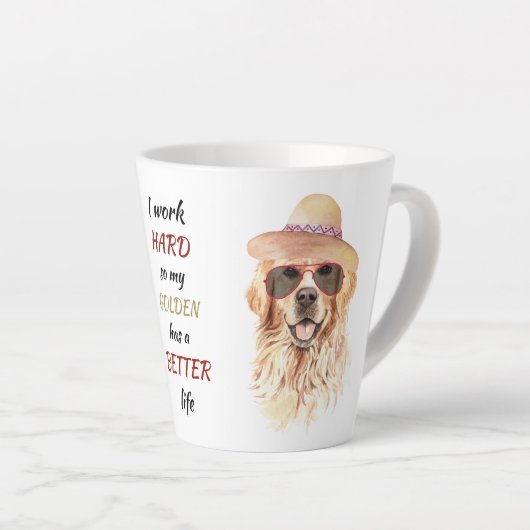 Het werken hard voor Mijn Golden Retriever Latte Mok (Rechterhoek)
