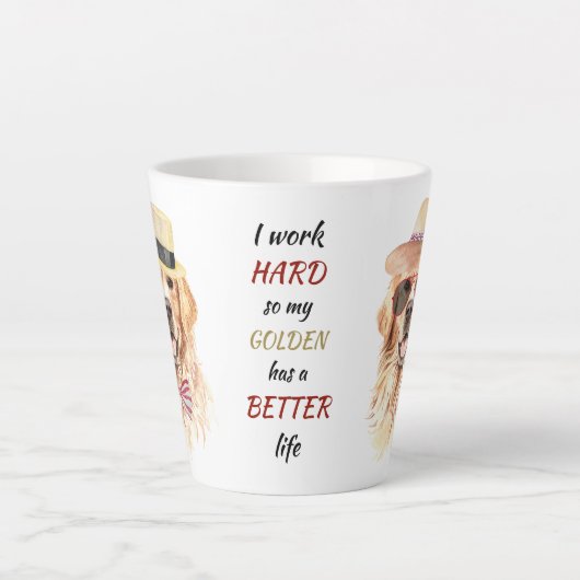 Het werken hard voor Mijn Golden Retriever Latte Mok (Voorkant)