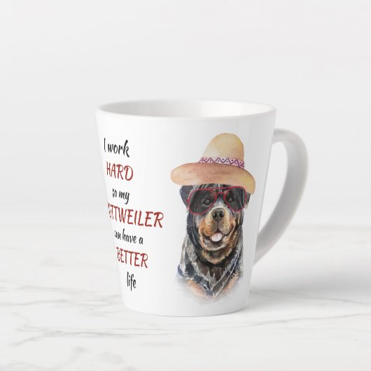 Het werken hard voor Mijn Rottweiler Latte Mok (Rechterhoek)