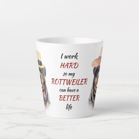 Het werken hard voor Mijn Rottweiler Latte Mok (Voorkant)