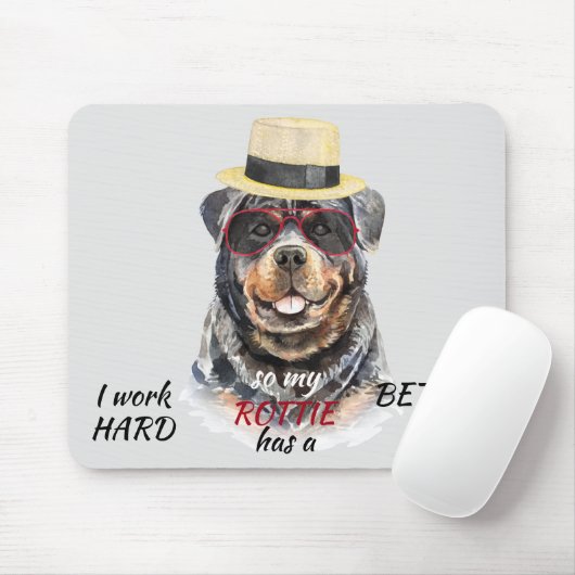 Het werken hard voor Mijn Rottweiler Muismat (Met muis)