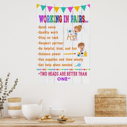 Het werken in het Poster van de Klassruimte van Pa (Keuken)