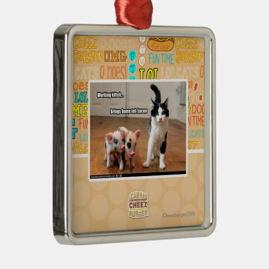 Het werken kitteh metalen ornament (Rechts)