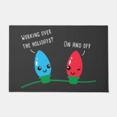 Het werken over de Feestdagen Slank kerstlicht Deurmat (Voorkant)