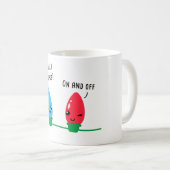 Het werken over de Feestdagen Slank kerstlicht   Koffiemok (Voorkant rechts)