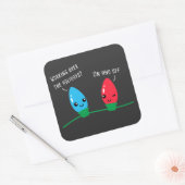 Het werken over de Feestdagen Slank kerstlicht Vierkante Sticker (Envelop)