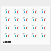 Het werken over de Feestdagen Slank kerstlicht Vierkante Sticker (Vel)