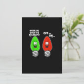 Het werken over de Feestdagen van en naar grappige Kaart (Staand voorkant)