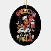 Het werken van de Pool Grappige IC-Verpleegkundige Keramisch Ornament (Rechts)