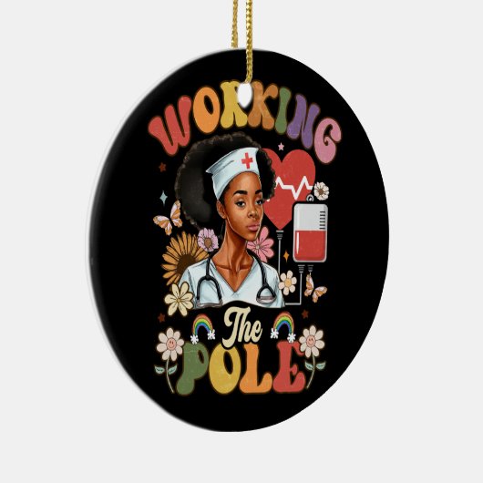 Het werken van de Pool Grappige IC-Verpleegkundige Keramisch Ornament (Rechts)