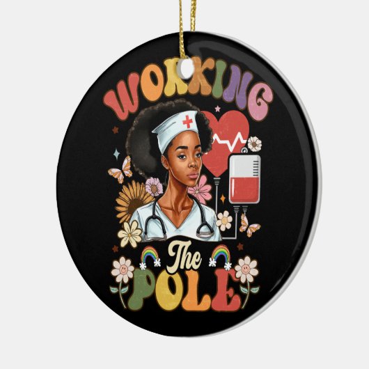 Het werken van de Pool Grappige IC-Verpleegkundige Keramisch Ornament (Links)