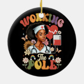 Het werken van de Pool Grappige IC-Verpleegkundige Keramisch Ornament (Achterkant)