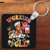 Het werken van de Pool Grappige IC-Verpleegkundige Sleutelhanger (Achterkant)